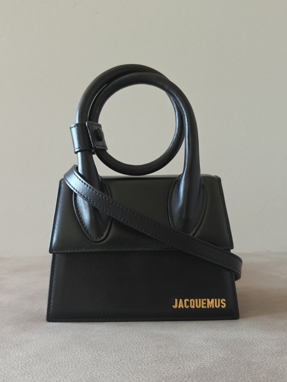 Jacquemus Le Chiquito Noeud Black Leather Mini Bag Top Handle - Authentic - Mini